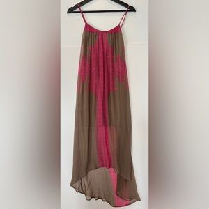 Anthropologie Twelfth Street By Cynthia Vincent Dress SILK in Pink Brown